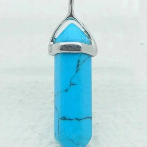 Vintage Silver Tone Blue Howlite Spiritual Crystal - Picture 2 of 4